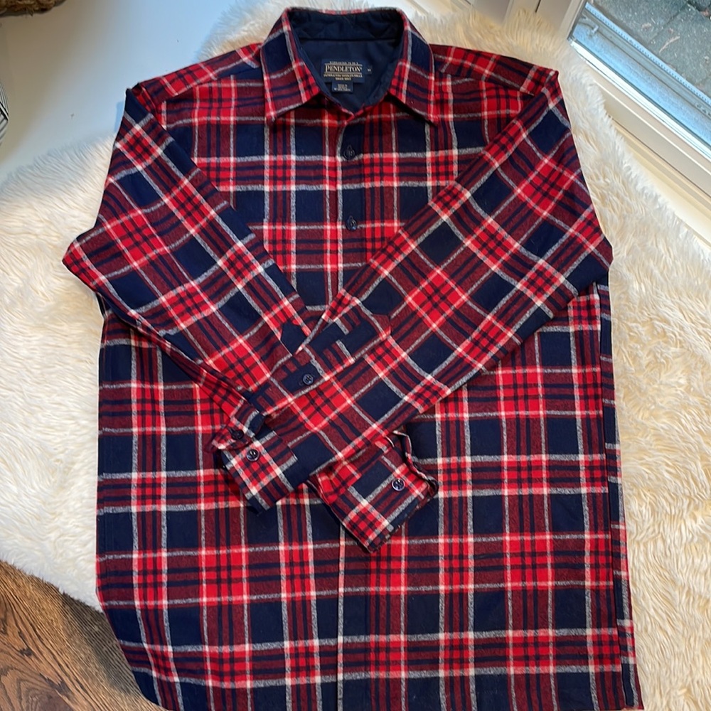 Men’s Wool Long Sleeve Pendleton Lodge Shirt - Picture 7 of 7